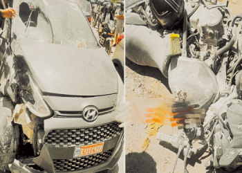 तीनवटा सवारीसाधन एकैठाउँ ठोक्किएर दुर्घटना,दुईजना गम्भीर घाइते