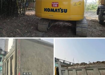 राती राती गैरकानुनी माटो उत्खनन गर्ने डोजर र हाइवा टिपर प्रहरी नियन्त्रणमा