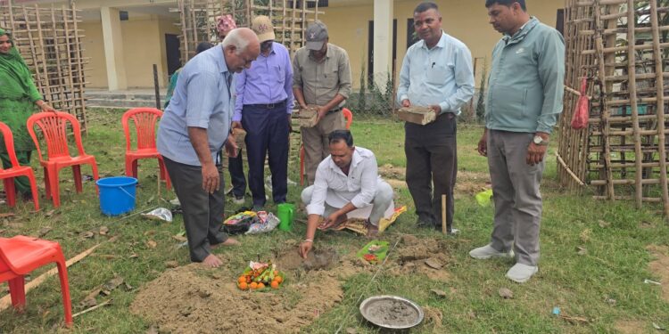 बबियामा सरस्वती मन्दिरकाे शिलान्यास